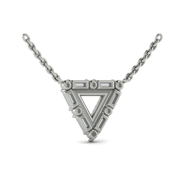 Diamond Baguette Double Trinity Necklace