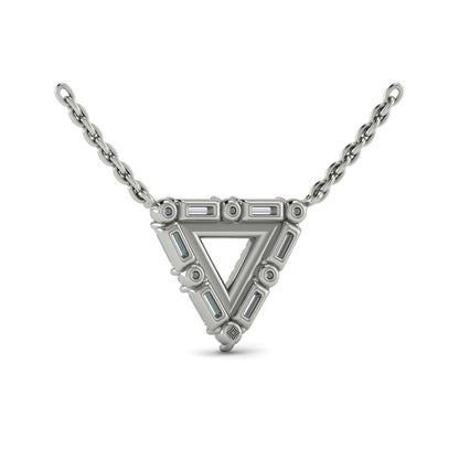 Diamond Baguette Double Trinity Necklace