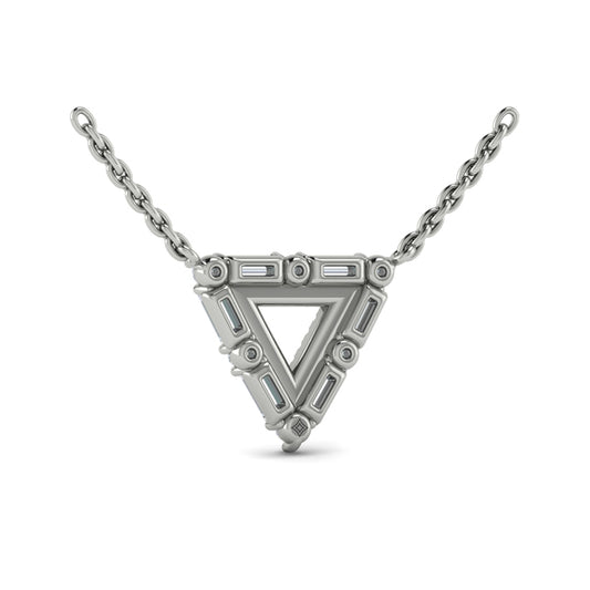 Diamond Baguette Double Trinity Necklace