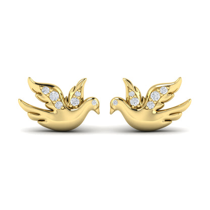 Diamond Dove Stud Earrings