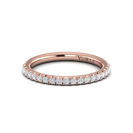 Matching Bands Wedding Band in 14K Rose Gold by Vlora Bridal