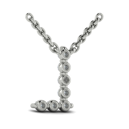 Diamond Alphabet Pendant Necklace, L