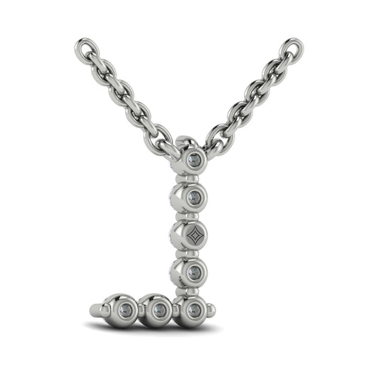 Diamond Alphabet Pendant Necklace, L