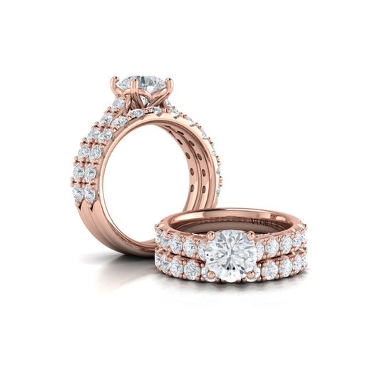 Matching Bands Wedding Band in 14K Rose Gold by Vlora Bridal