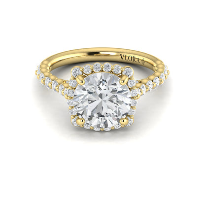 Floating Halo Round Engagement Ring