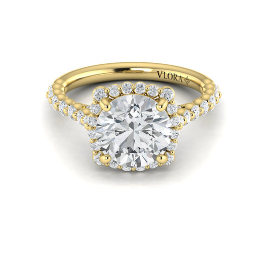 Floating Halo Round Engagement Ring