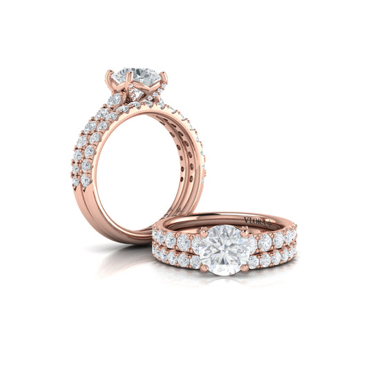 Matching Bands Wedding Band in 14K Rose Gold by Vlora Bridal