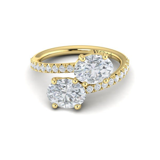 Kissing Oval Two Stone Engagement Ring