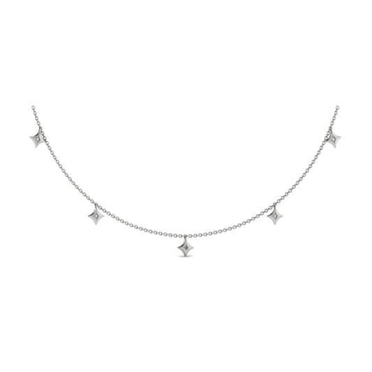 Multi Diamond Vlora Star Tassel Necklace