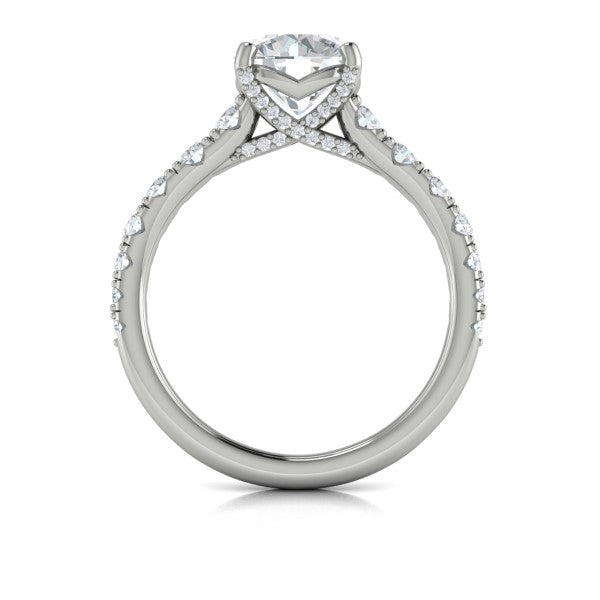 Round Classic Engagement Ring in Platinum by Vlora Bridal