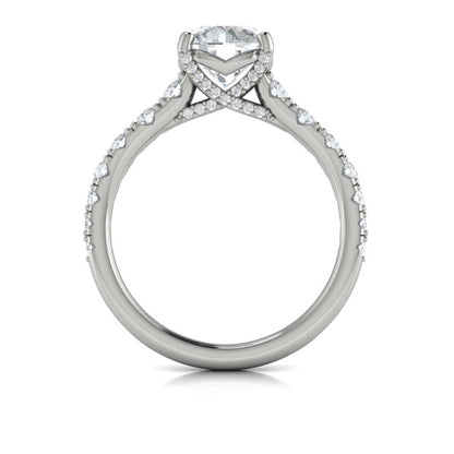 Round Classic Engagement Ring in Platinum by Vlora Bridal