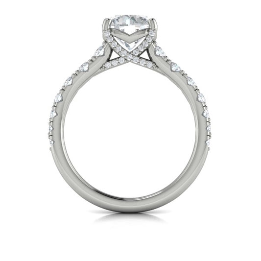 Round Classic Engagement Ring in Platinum by Vlora Bridal