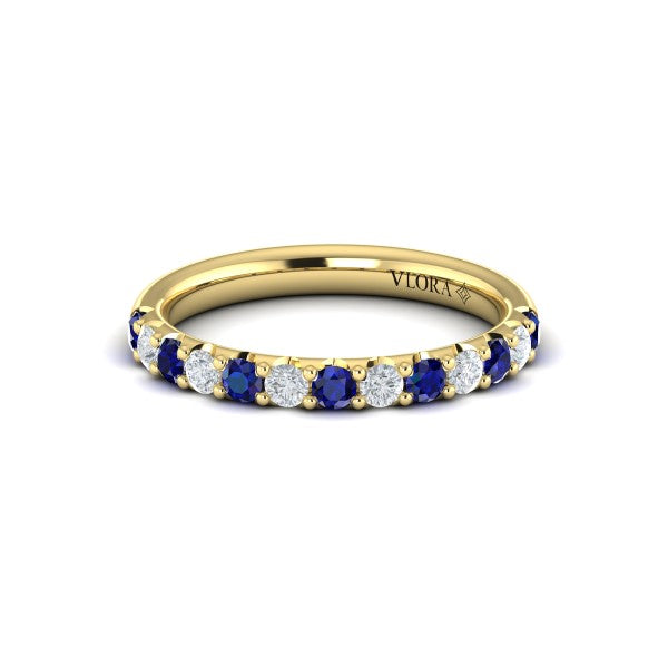 Sapphire and Diamond Stackable Band