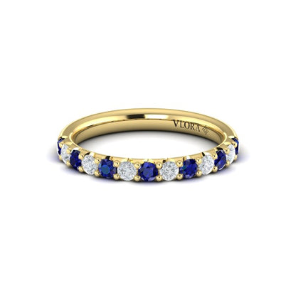Sapphire and Diamond Stackable Band