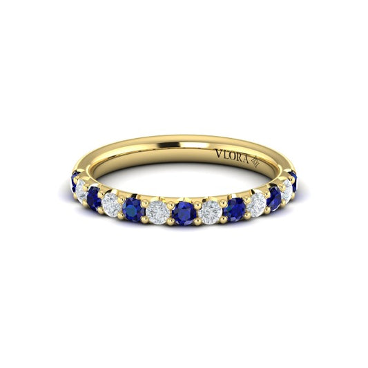 Sapphire and Diamond Stackable Band