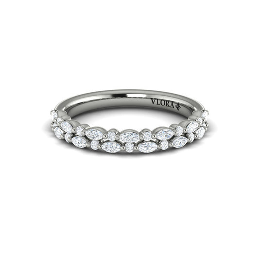 Marquise and Round Stackable Band