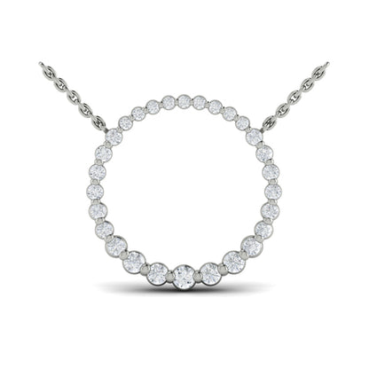 Graduated Round Diamond Open Circle Pendant