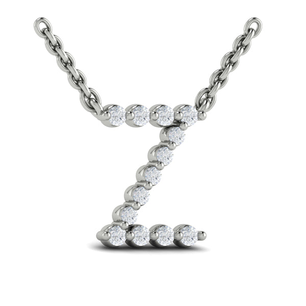 Diamond Alphabet Pendant Necklace, Z