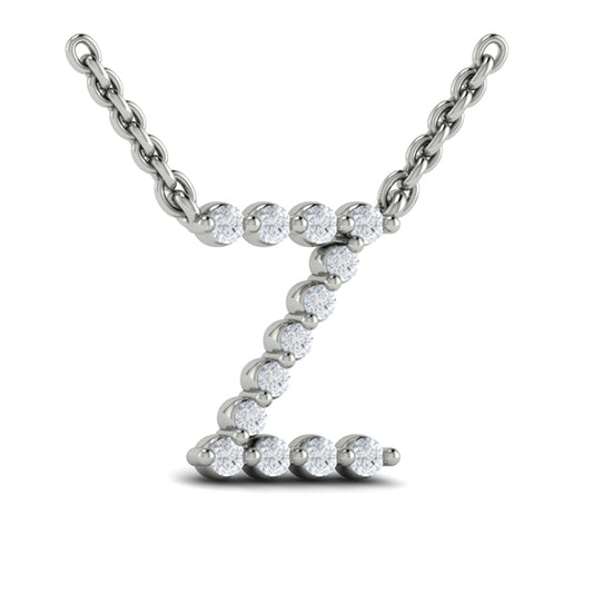 Diamond Alphabet Pendant Necklace, Z