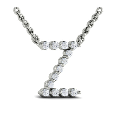 Diamond Alphabet Pendant Necklace, Z