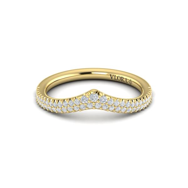 Pave Chevron Contoured Band