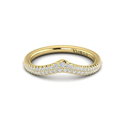 Pave Chevron Contoured Band