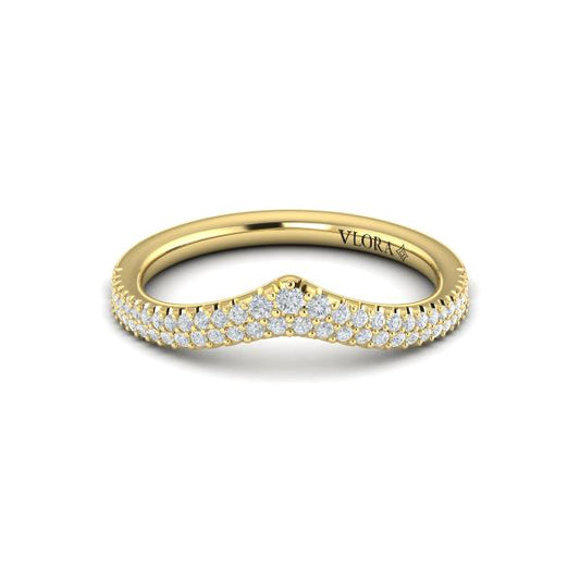 Pave Chevron Contoured Band