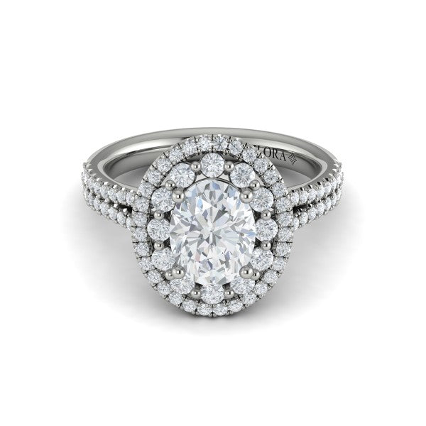 Grand Double Halo Oval Engagement Ring