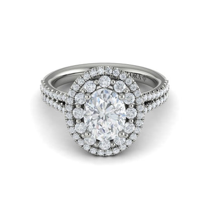 Grand Double Halo Oval Engagement Ring