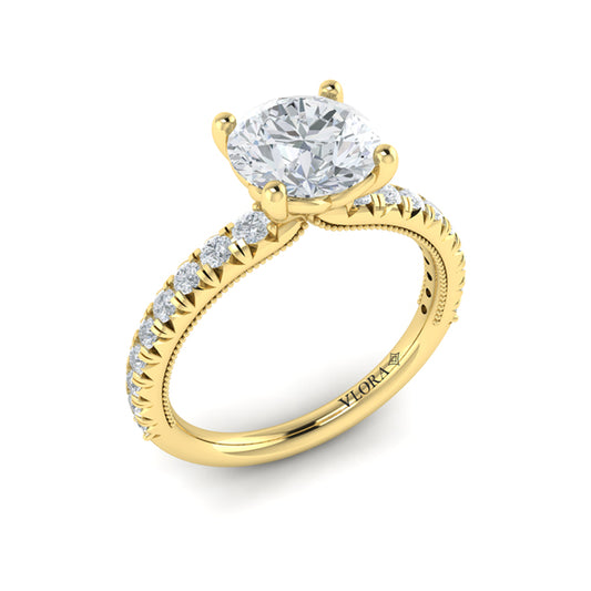 Classic French Pave Engagement Ring