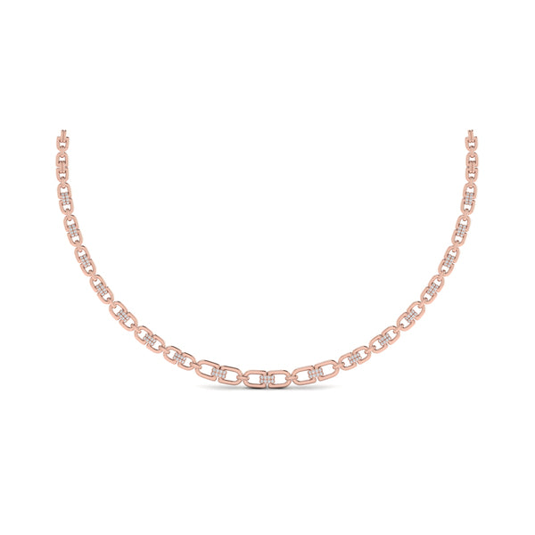 Linked Curves with Diamond Accent Necklace