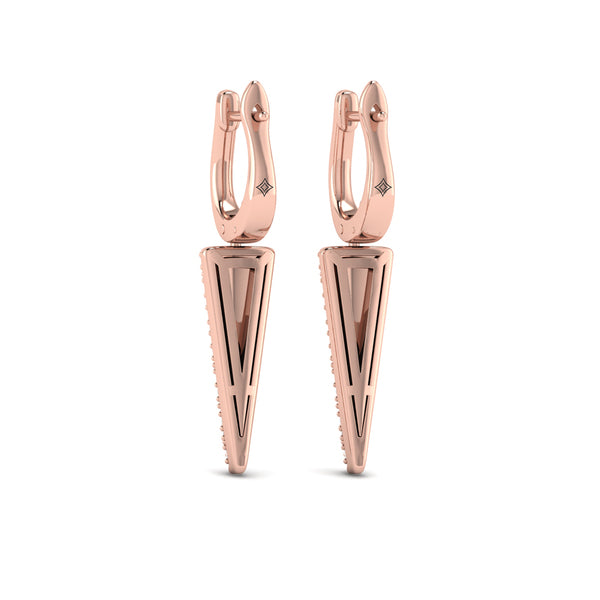 Diamond Trinity Drop Huggie Earrings