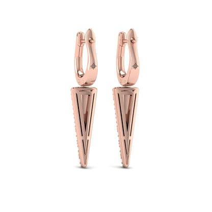 Diamond Trinity Drop Huggie Earrings