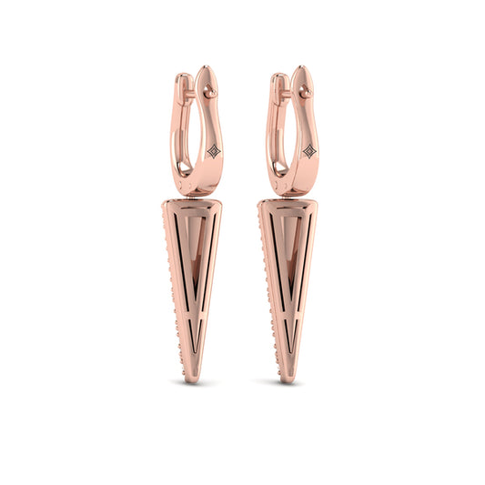Diamond Trinity Drop Huggie Earrings