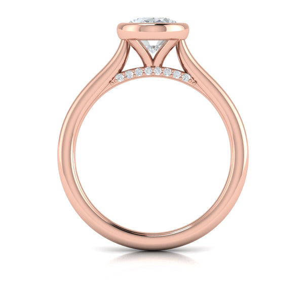 Singular Oval Bezel Engagement Ring