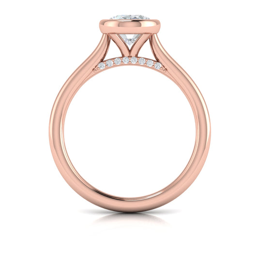 Singular Oval Bezel Engagement Ring