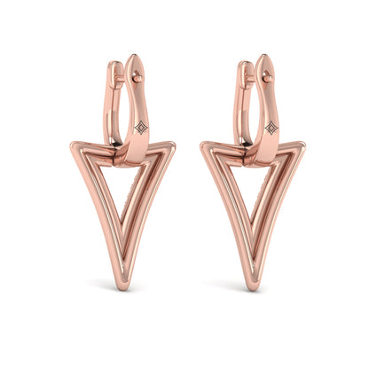 Diamond Open Double Trinity Huggie Earrings