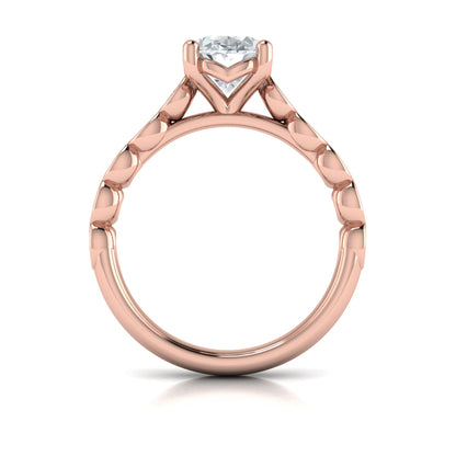 Bezel Oval Diamond Band Engagement Ring
