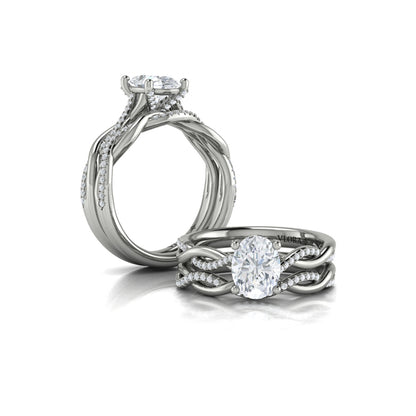 Oval Classic Engagement Ring in Platinum by Vlora Bridal