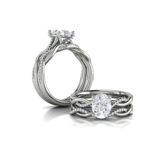 Oval Classic Engagement Ring in Platinum by Vlora Bridal