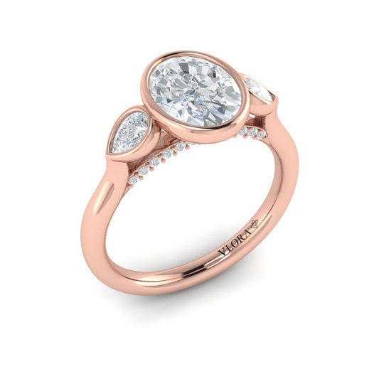 Streamlined Oval Bezel Engagement Ring