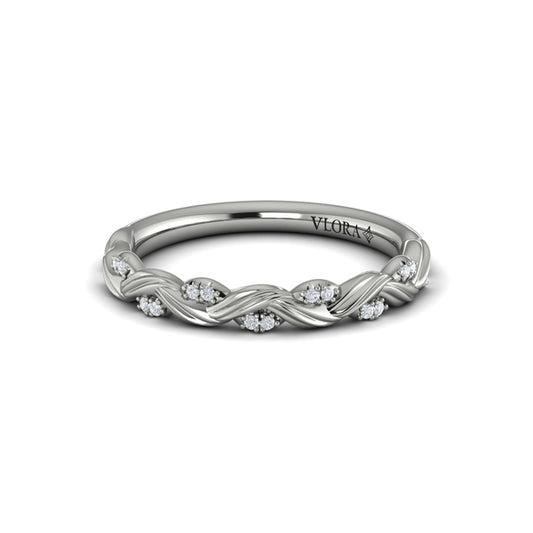 Stackable Bands Wedding Band in Platinum by Vlora Bridal