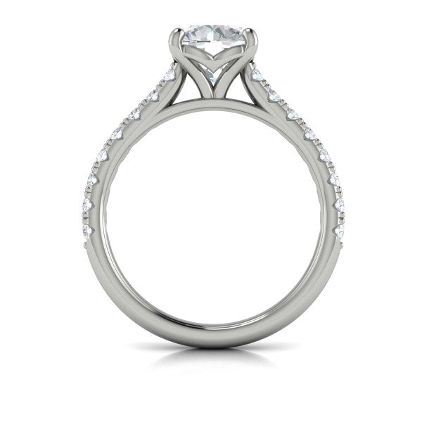 Round Classic Engagement Ring in Platinum by Vlora Bridal