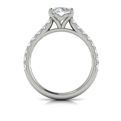 Round Classic Engagement Ring in Platinum by Vlora Bridal