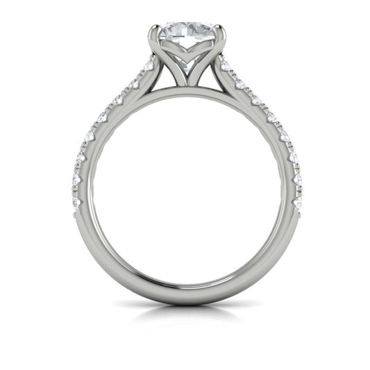 Round Classic Engagement Ring in Platinum by Vlora Bridal