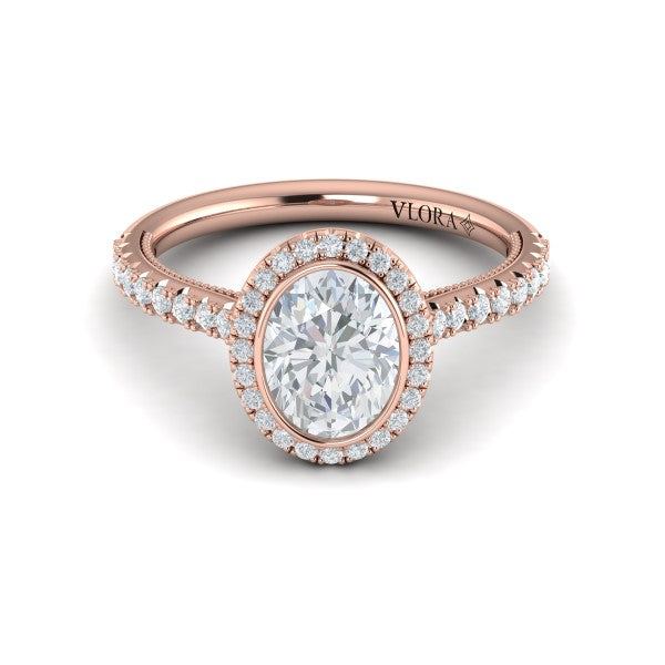 Regal Halo Oval Engagement Ring