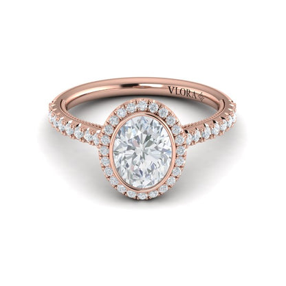 Regal Halo Oval Engagement Ring