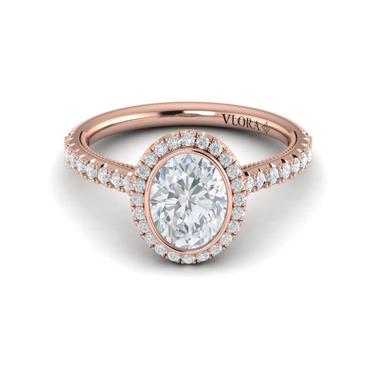 Regal Halo Oval Engagement Ring