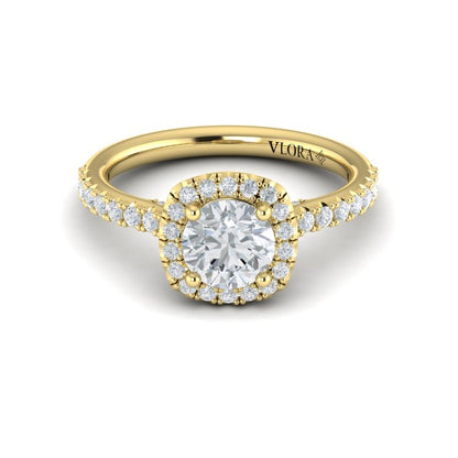 Timeless Euro Halo Round Engagement Ring