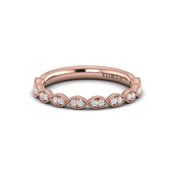 Matching Bands Wedding Band in 14K Rose Gold by Vlora Bridal
